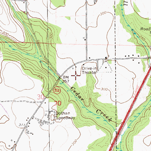 Topographic Map of Dothan Area Botanical Gardens, AL