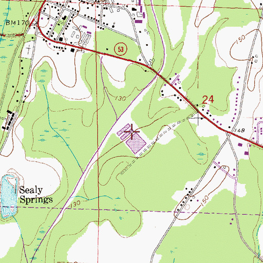Topographic Map of Town of Cottonwood Sewage Lagoon, AL