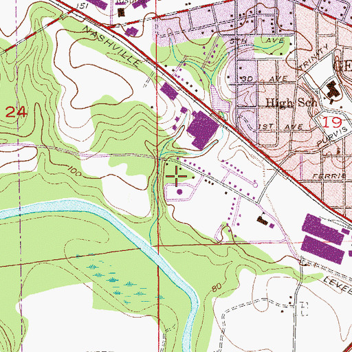 Topographic Map of Geneva Wastewater Treatment Plant, AL