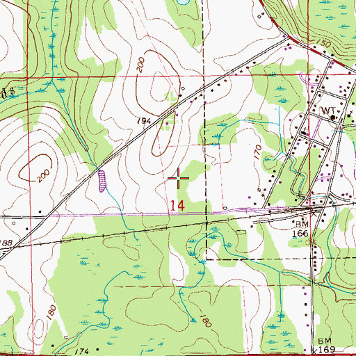Topographic Map of Town of Gordon Wastewater Treatment Plant, AL