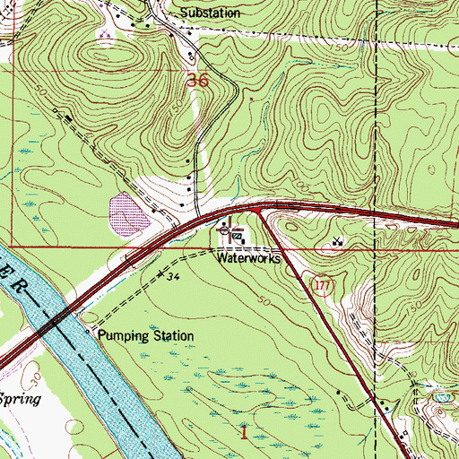 Topographic Map of James Creek Wastewater Treatment Plant, AL