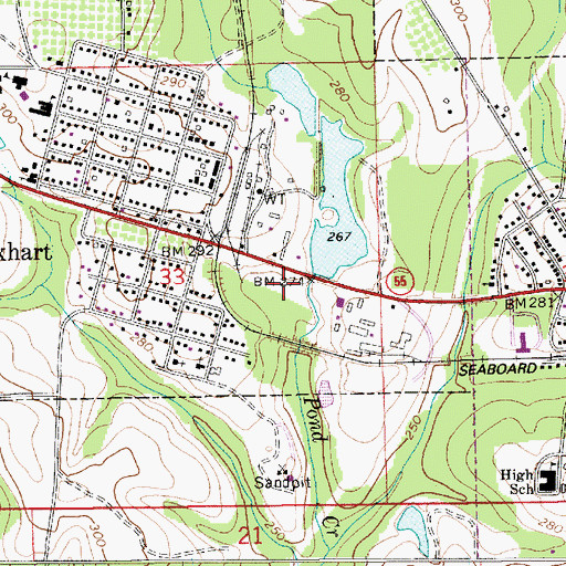 Topographic Map of Lockhart Florala Wastewater Treatment Plant, AL