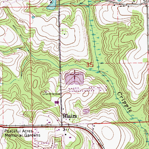 Topographic Map of City of Opp Eastside Sewage Lagoon, AL