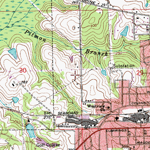 Topographic Map of City of Opp Westside Wastewater Treatment Plant, AL