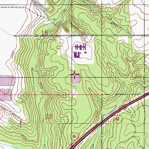 Topographic Map of Fountain Correctional Facility Sewage Lagoon, AL