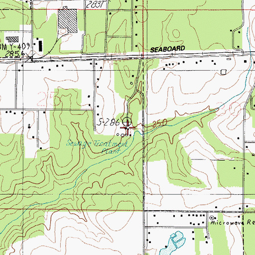 Topographic Map of Atmore Wastewater Treatment Plant, AL