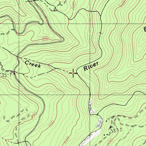 Topographic Map of Caraway Creek, CA