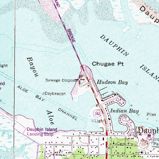 Topographic Map of Dauphin Island Water Treatment Plant, AL
