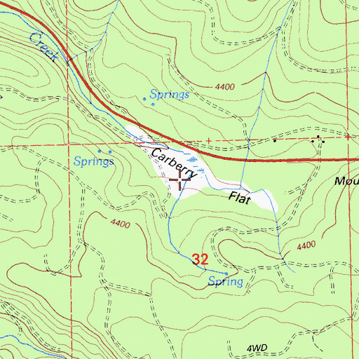 Topographic Map of Carberry Flat, CA