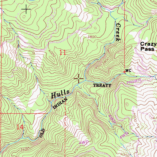 Topographic Map of Cardenas Creek, CA
