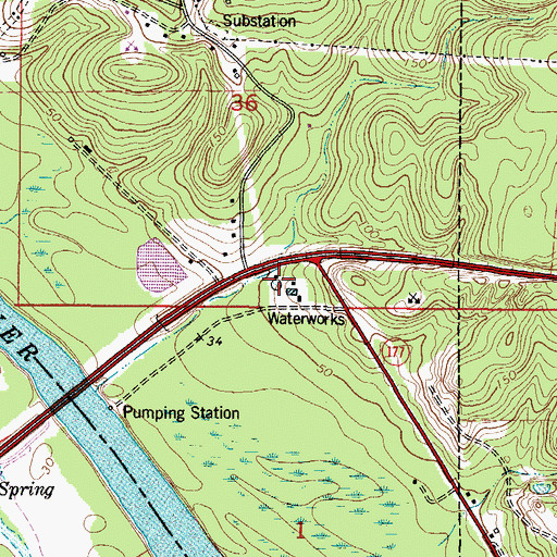 Topographic Map of Jackson Water Treatment Plant, AL