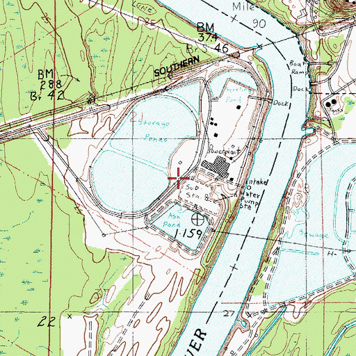 Topographic Map of Lowman Steam Plant, AL