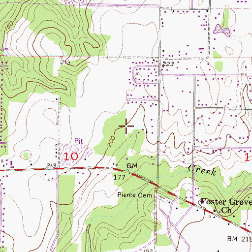 Topographic Map of Hubert Pierce Road Dirt Pit, AL