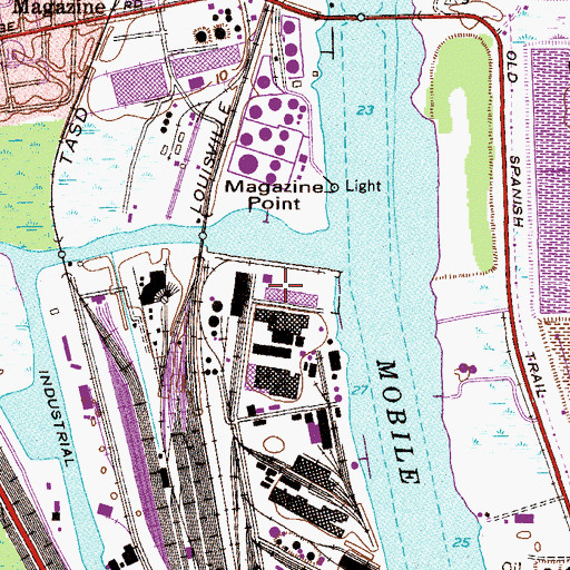 Topographic Map of Alabama State Port Authority Bulk Materials Handling Plant, AL