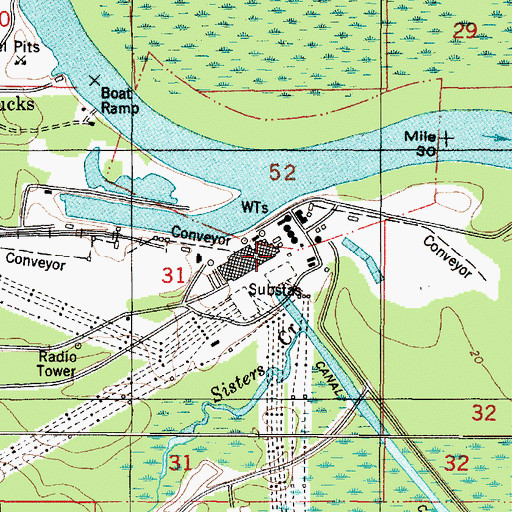 Topographic Map of Alabama Power Company Barry Steam Plant, AL