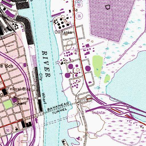 Topographic Map of Alabama Bulk Terminal Company Wastewater Treatment Plant, AL
