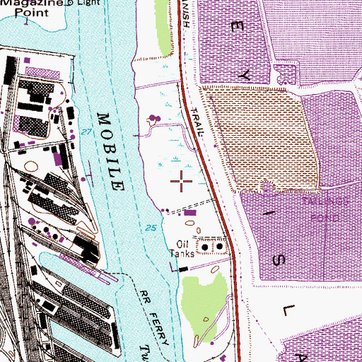 Topographic Map of Alabama State Docks Authority Mud Lakes Wastewater Treatment Plant, AL
