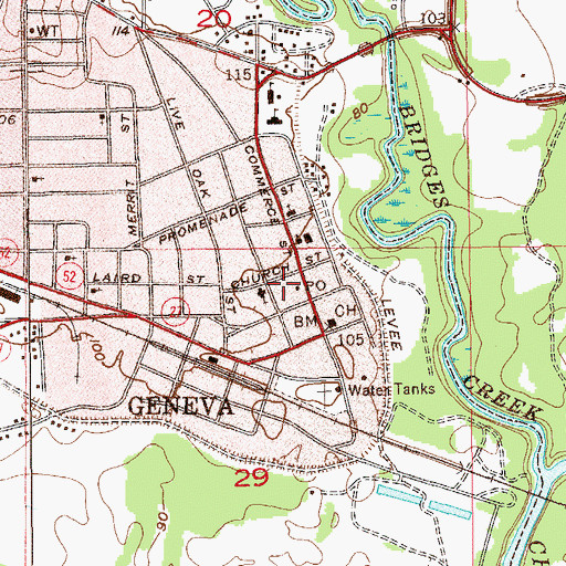 Topographic Map of Geneva County Health Department, AL