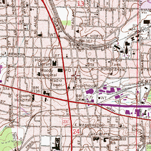 Topographic Map of George Washington Carver Interpretive Museum, AL