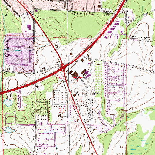 Topographic Map of Houston County Farm Center, AL