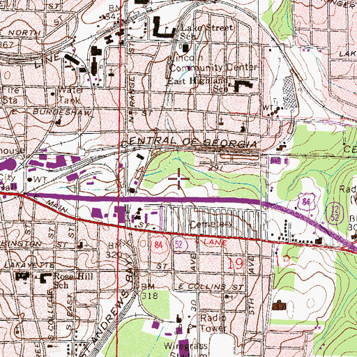 Topographic Map of Houston County Jail, AL