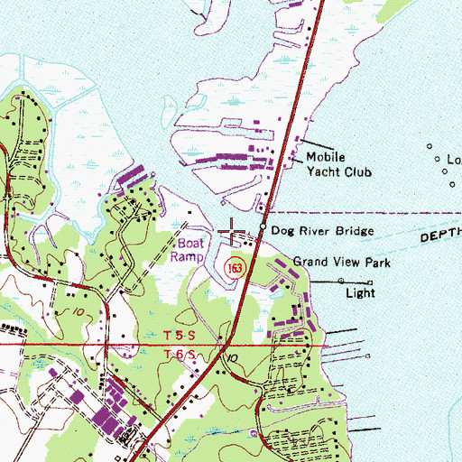 Topographic Map of Beachcomber Marina, AL