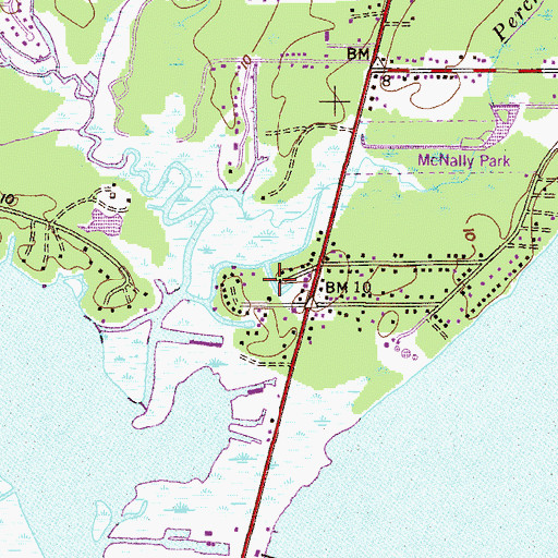 Topographic Map of Southern Marina and Harbor, AL