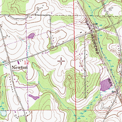 Topographic Map of Coggins Country Estates Mobile Home Park, AL
