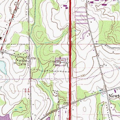 Topographic Map of Clean Parks Mobile Home Park, AL