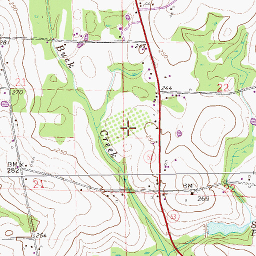 Topographic Map of Pecan Park Mobile Home Park, AL