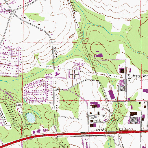 Topographic Map of La Vista Mobile Estates, AL