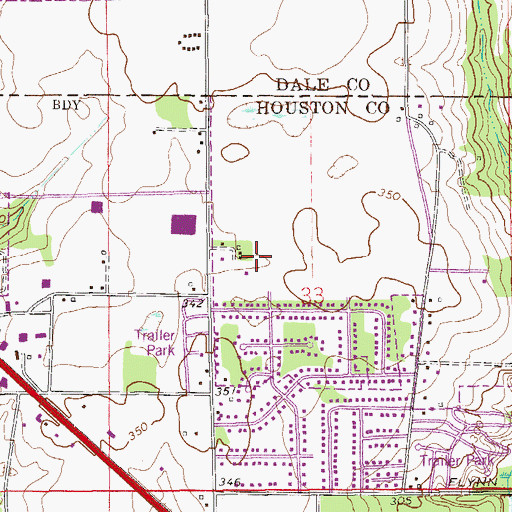 Topographic Map of Cayman Bay Mobile Home Park, AL