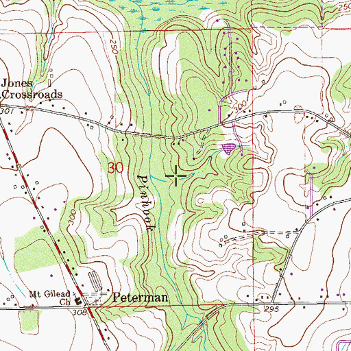 Topographic Map of Deltaway Mobile Home Park, AL