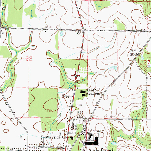 Topographic Map of Rainbow Mobile Home Park, AL