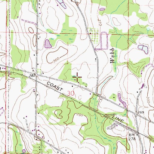 Topographic Map of Wildwood Mobile Home Park, AL