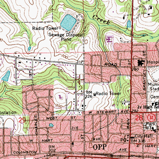 Topographic Map of Lakewood Mobile Home Park, AL