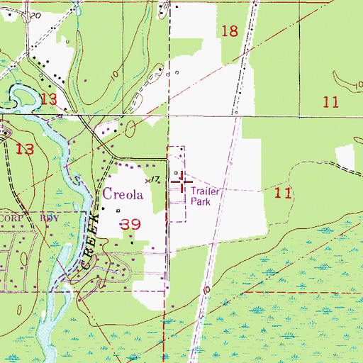 Topographic Map of Gunnison Mobile Home Park, AL