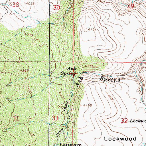 Topographic Map of Ash Spring, AZ