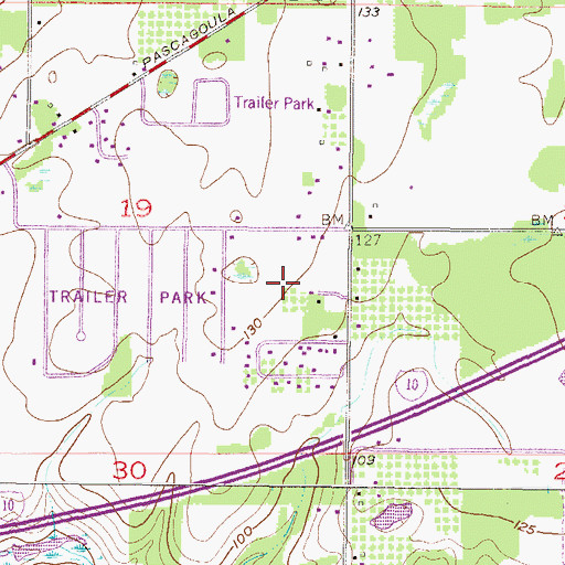 Topographic Map of Jamar Mobile Home Park, AL