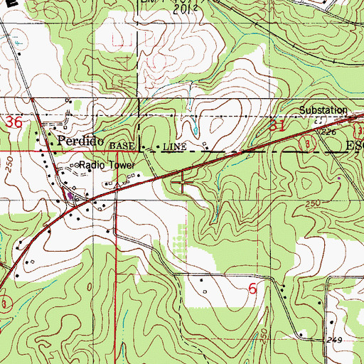 Topographic Map of Ramsey's Mobile Home Park, AL