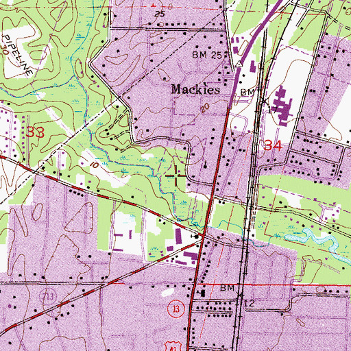 Topographic Map of Sunset Mobile Home Park, AL