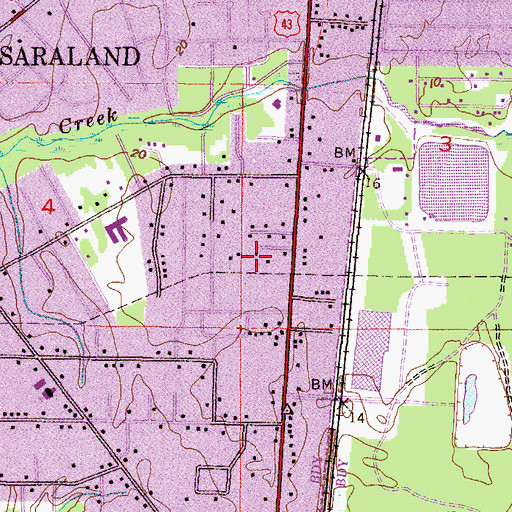 Topographic Map of Sisco Mobile Home Park, AL