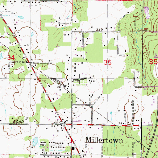 Topographic Map of Nature's Way Mobile Home Park, AL