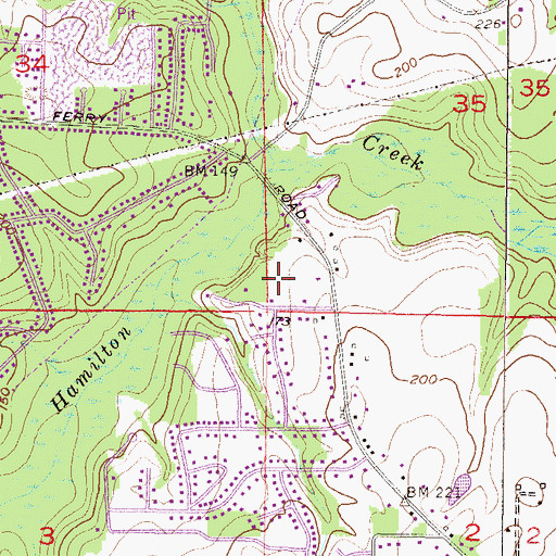 Topographic Map of Countryside Mobile Home Park, AL