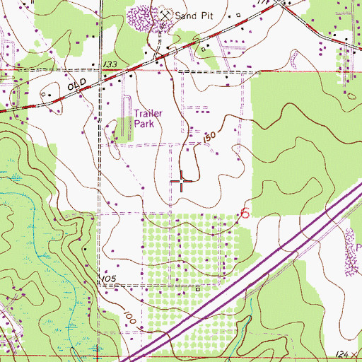Topographic Map of Hidden Meadows Mobile Home Park, AL