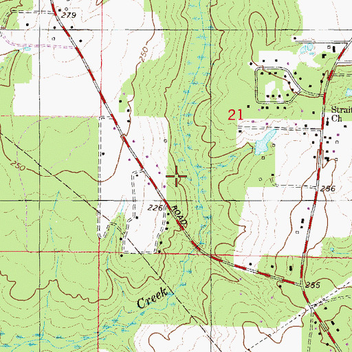 Topographic Map of Juniper Creek Mobile Home Park, AL