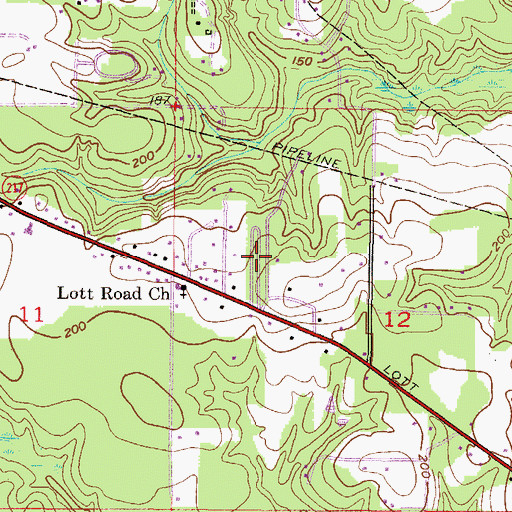 Topographic Map of Pine Haven Mobile Home Park, AL