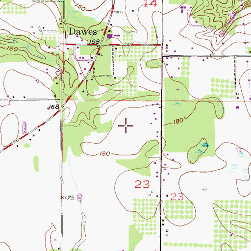Topographic Map of Cochran Place Mobile Home Park, AL