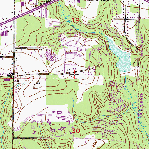Topographic Map of Old Government Mobile Home Park, AL