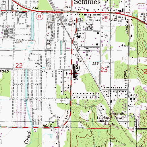 Topographic Map of Mobile County Health Department Semmes Clinic, AL